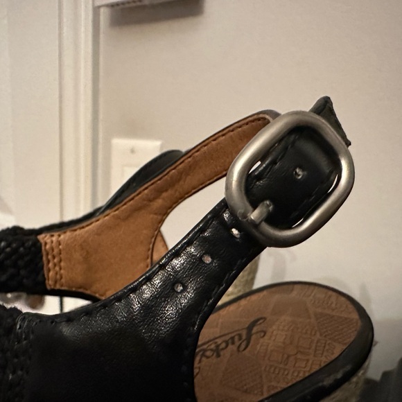 Lucky Brand said raw wedge - Black crochet and leather - size 38 / 8 - Picture 4 of 6